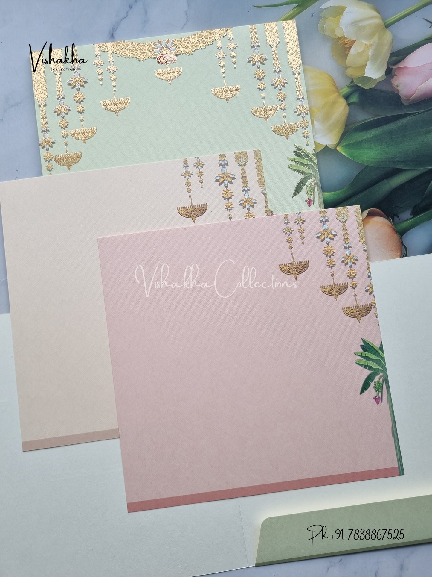 Barat Hindu Sikh Colored invitation Cards LN-750