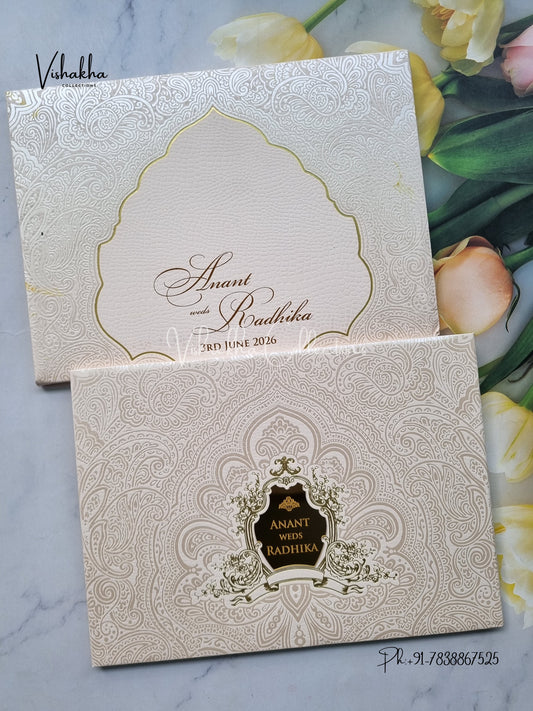 Hindu Muslim Christian Jain Sikh Padded Colored invitation Cards LN-775