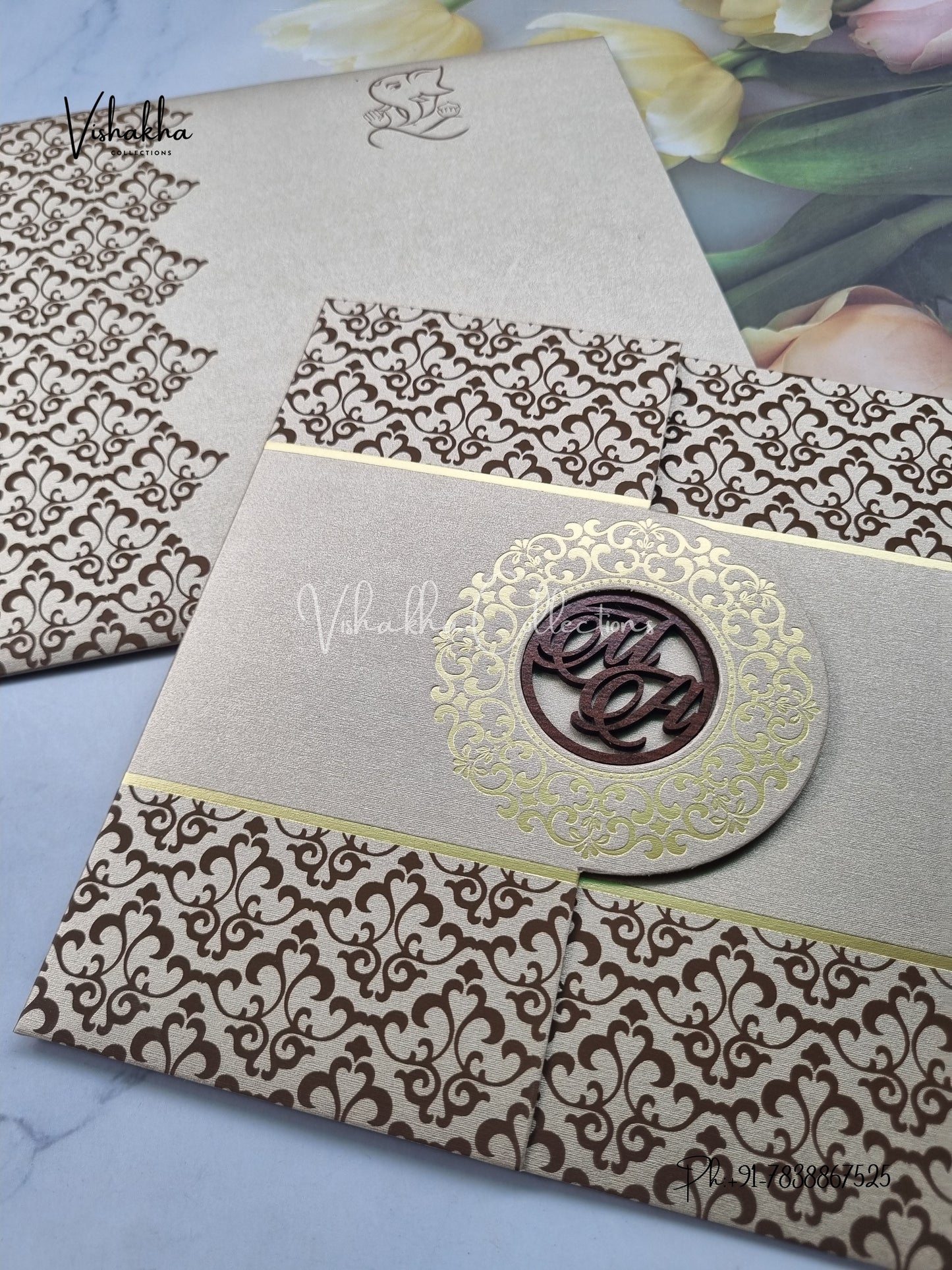 Double Door Hindu Muslim Christian Sikh invitation Cards LN-784