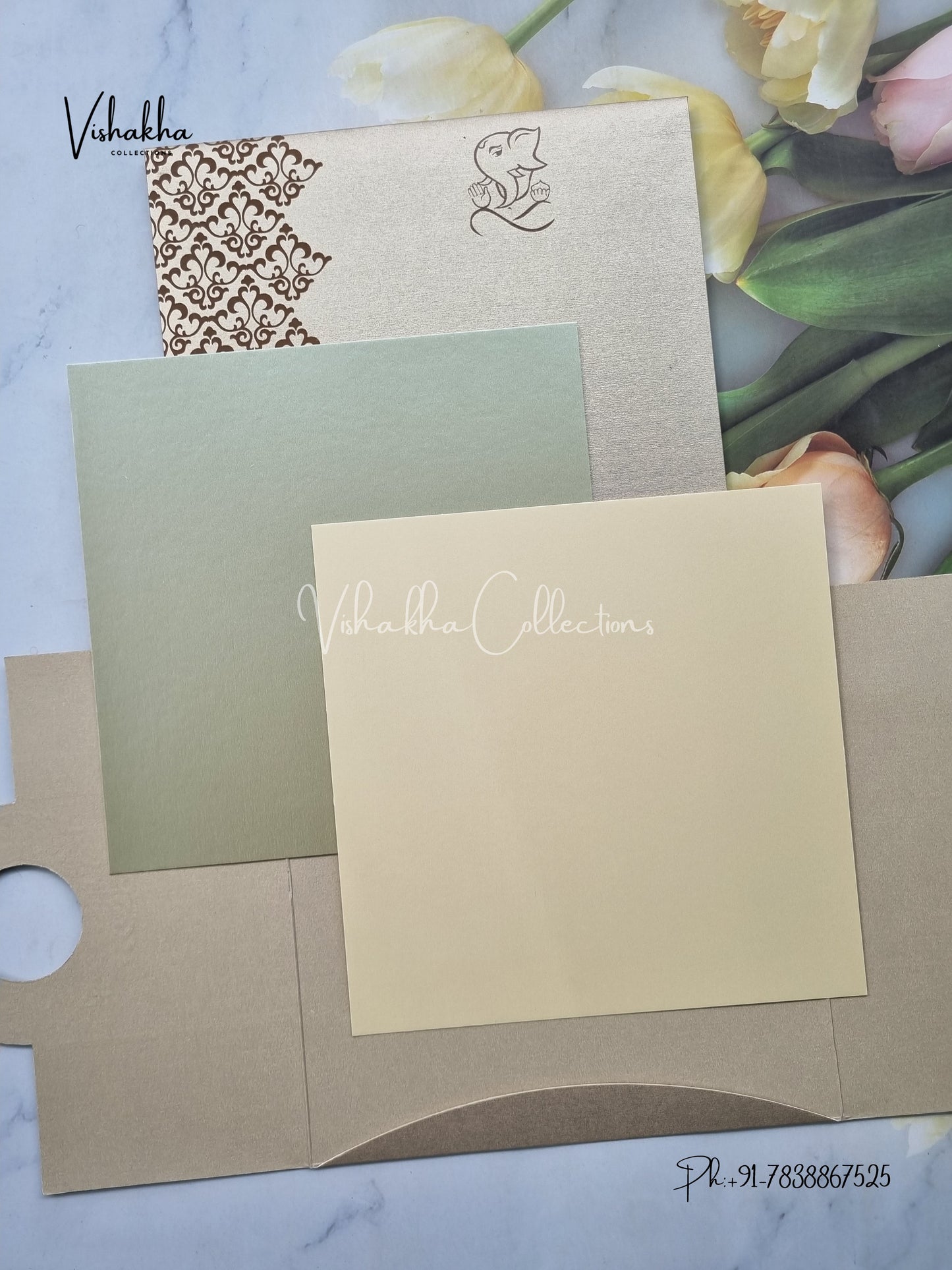 Double Door Hindu Muslim Christian Sikh invitation Cards LN-784