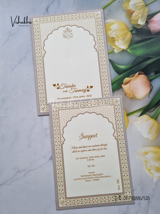 Hindu Muslim Christian Sikh Colored invitation Cards LN-785
