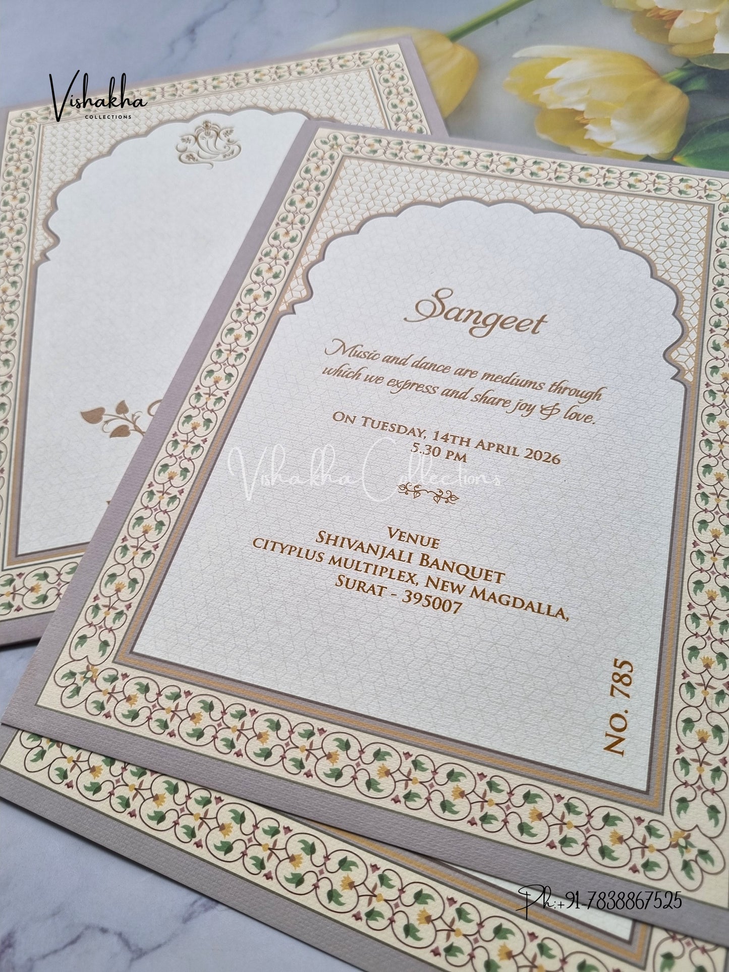 Hindu Muslim Christian Sikh Colored invitation Cards LN-785