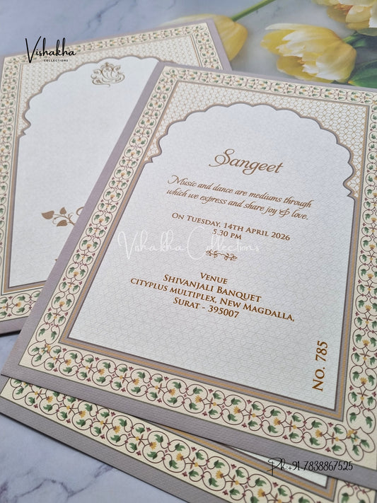 Hindu Muslim Christian Sikh Colored invitation Cards LN-785