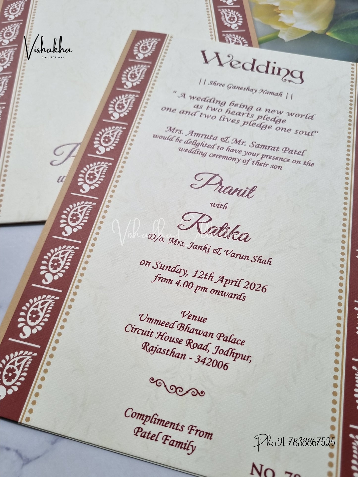 Hindu Muslim Christian Sikh Colored invitation Cards LN-786