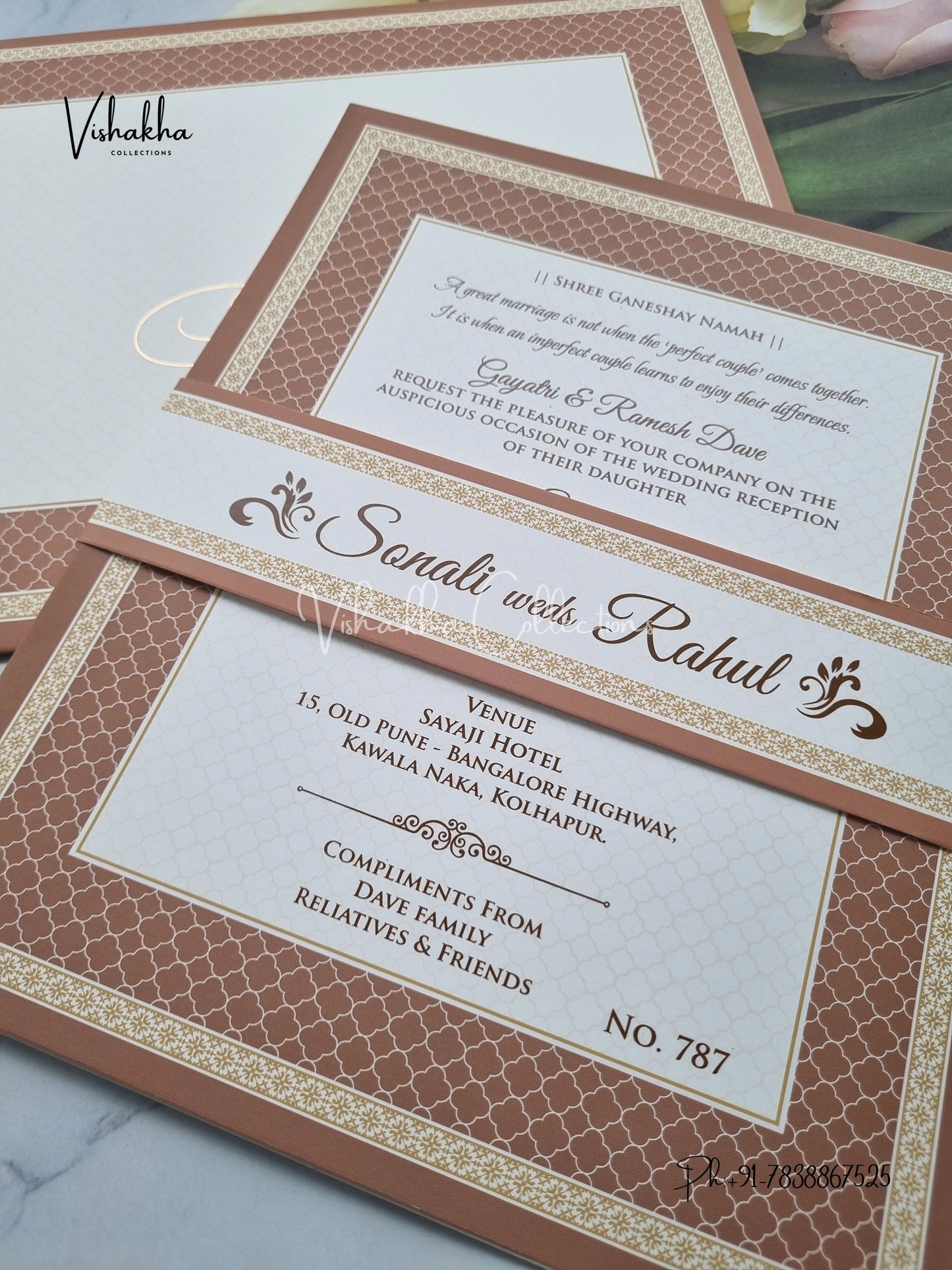 Hindu Muslim Christian Sikh Colored invitation Cards LN-787