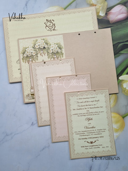 Dulah Dulhan Hindu Sikh MDF Board Laser Cut Colored invitation Cards LN-797