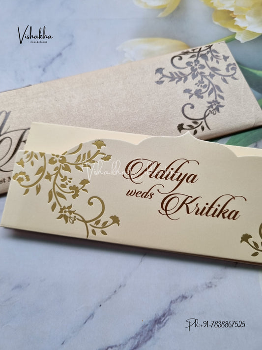 Single Insert Hindu Muslim Christian Sikh Colored invitation Cards LN-806