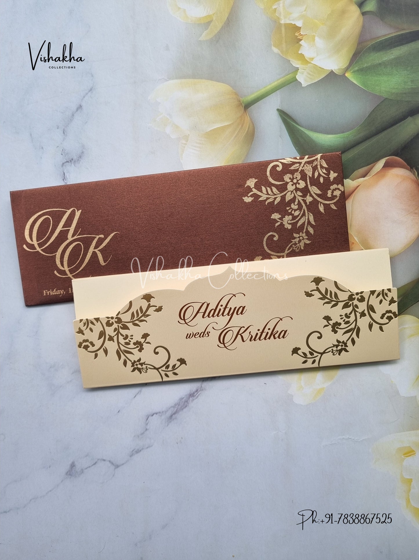 Single Insert Hindu Muslim Christian Sikh invitation Cards LN-807