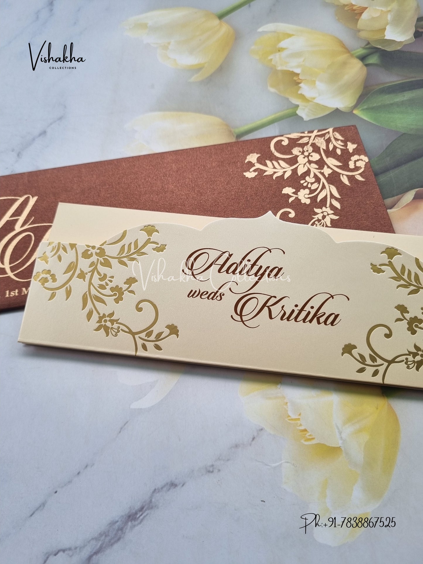 Single Insert Hindu Muslim Christian Sikh invitation Cards LN-807