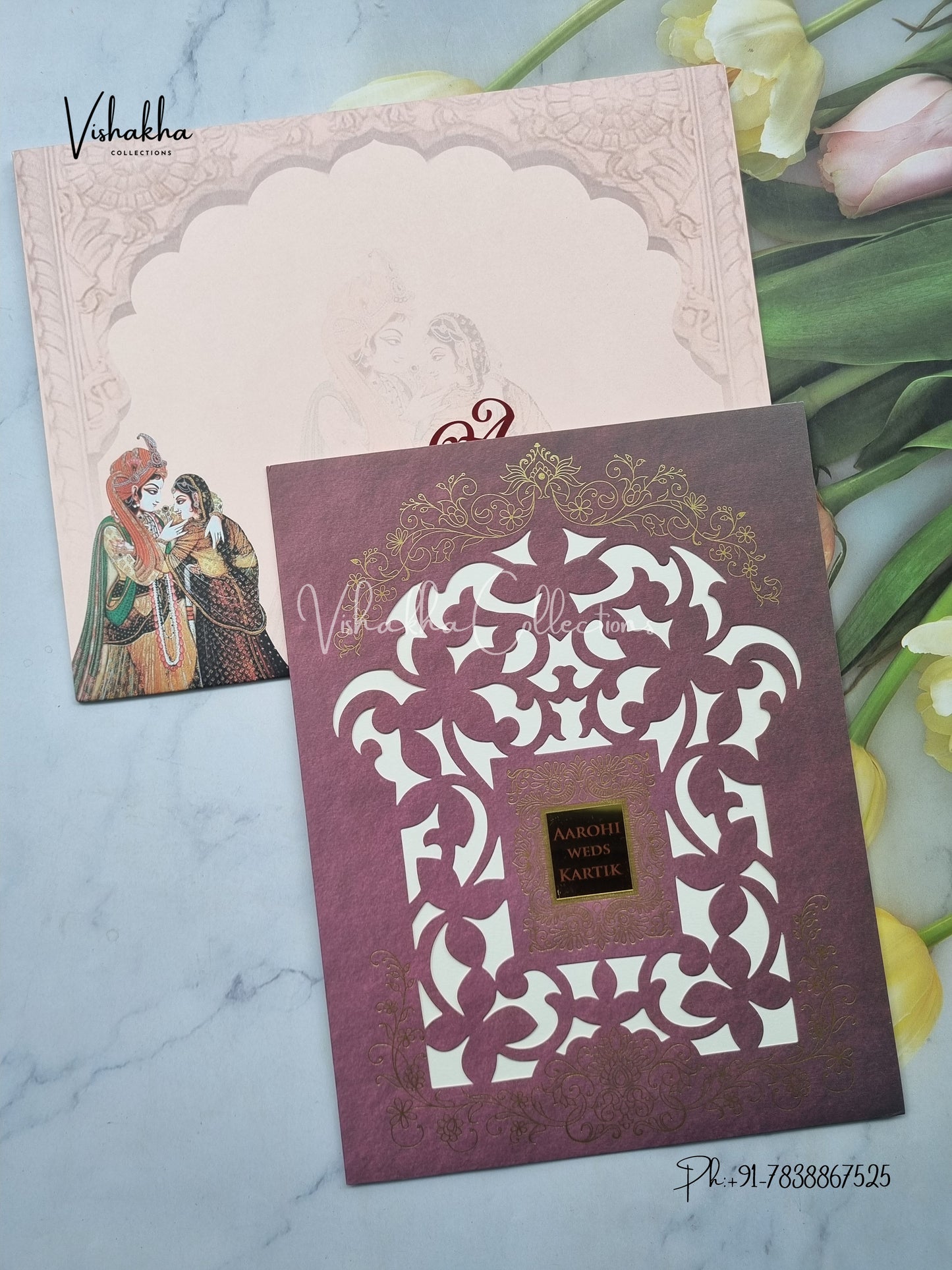 Dulah Dulhan Hindu Sikh Colored invitation Cards LN-815
