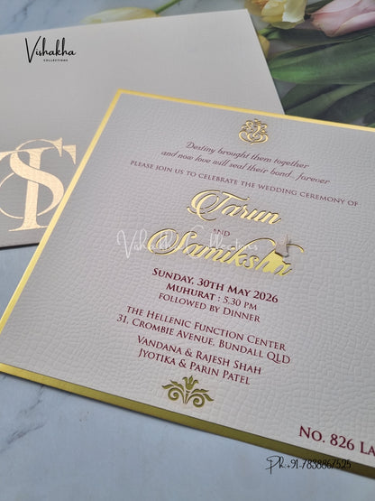 Single Insert Hindu Muslim Christian Sikh invitation Cards LN-826