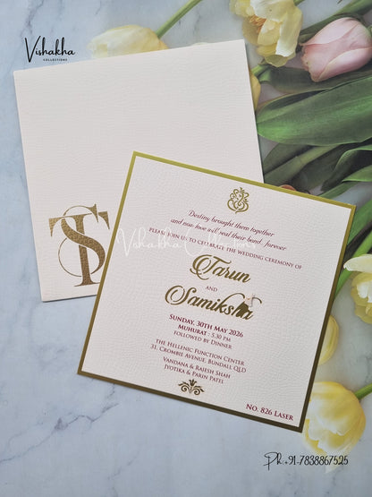 Single Insert Hindu Muslim Christian Sikh invitation Cards LN-826