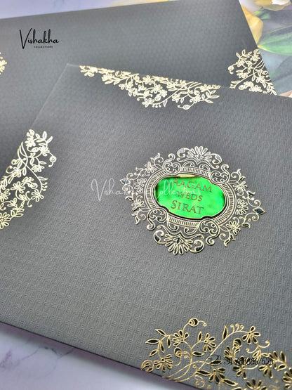 Hindu Muslim Christian Sikh Padded Colored invitation Cards LN-828