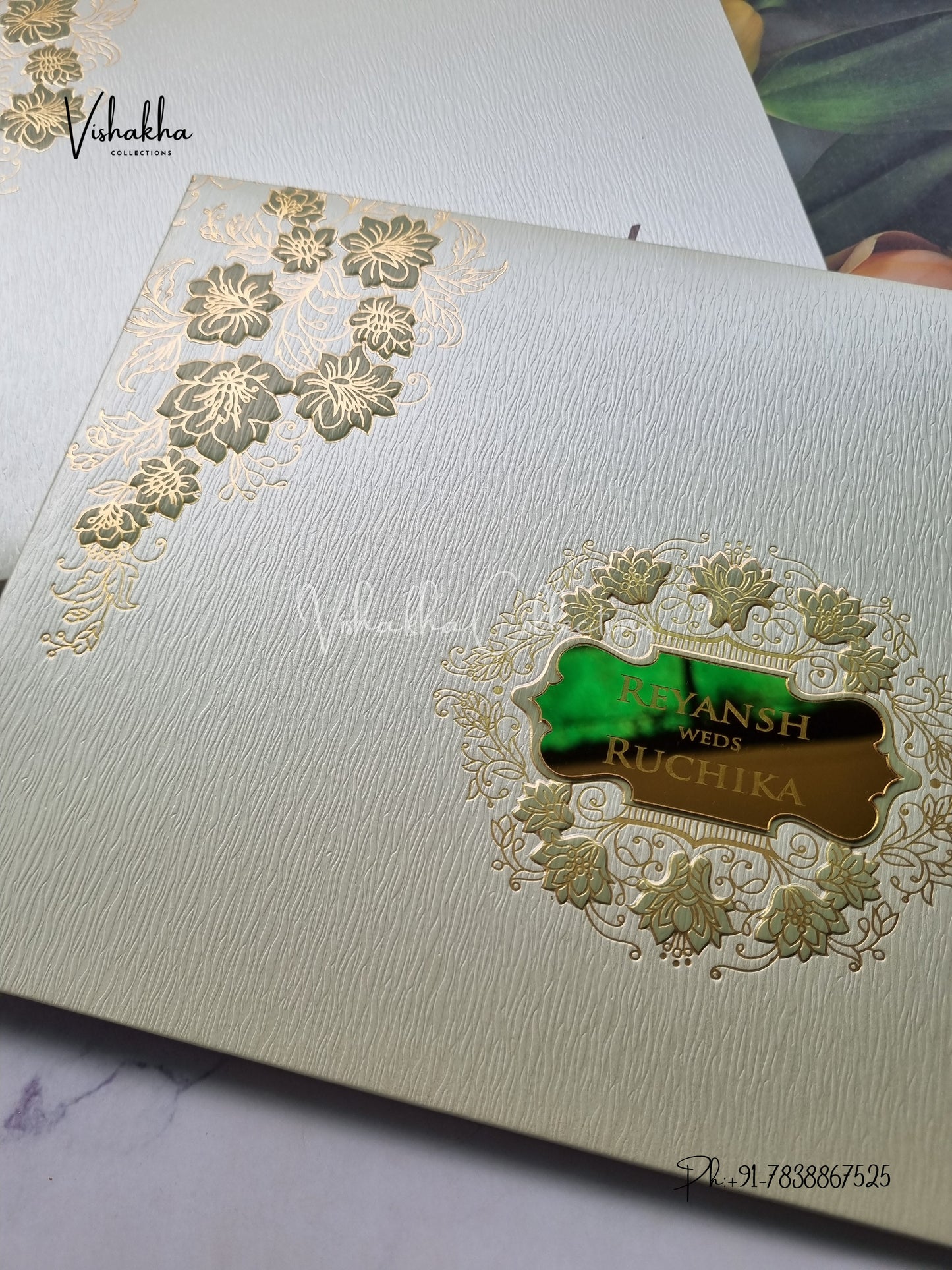 Hindu Muslim Christian Sikh Padded Unique Color Colored invitation Cards LN-830