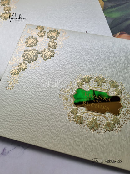 Hindu Muslim Christian Sikh Padded Unique Color Colored invitation Cards LN-830