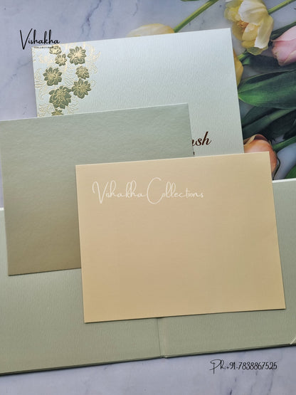 Hindu Muslim Christian Sikh Padded Unique Color Colored invitation Cards LN-830