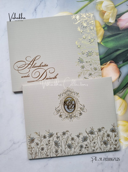 Hindu Muslim Christian Sikh Padded Colored invitation Cards LN-833