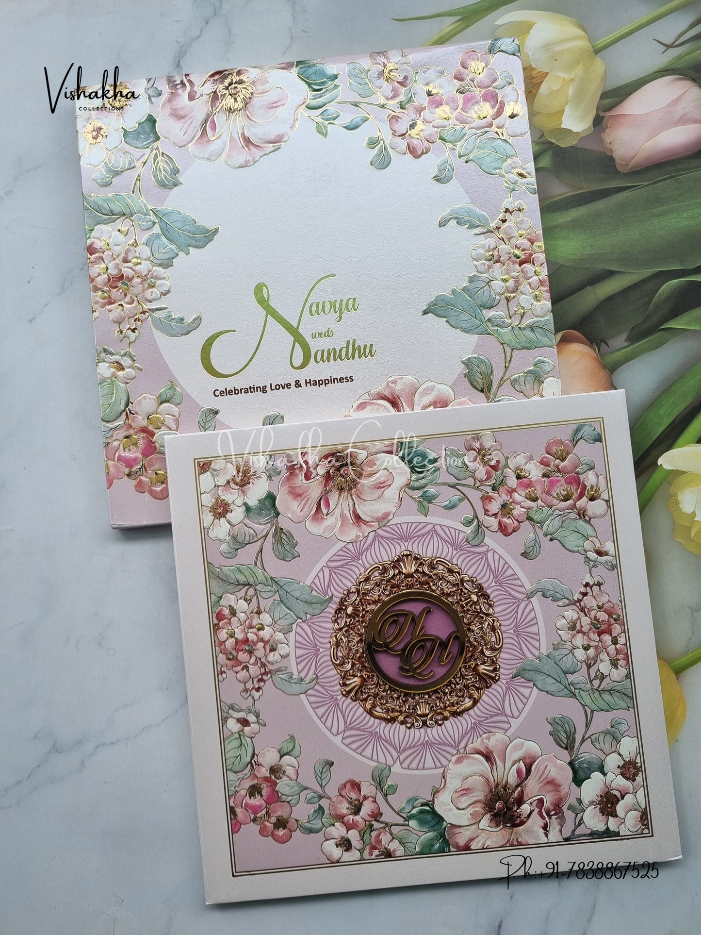 Dulah Dulhan Hindu Muslim Christian Sikh Colored invitation Cards LN-857