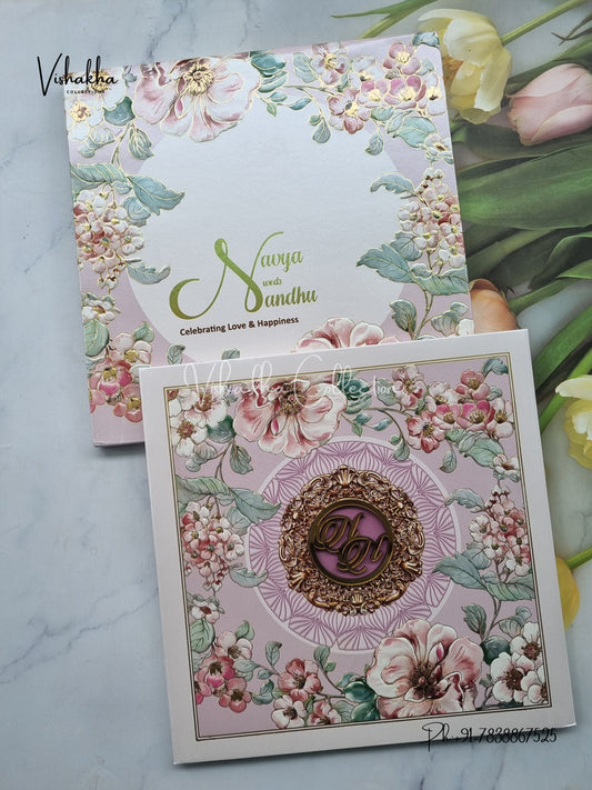 Dulah Dulhan Hindu Muslim Christian Sikh Colored invitation Cards LN-857