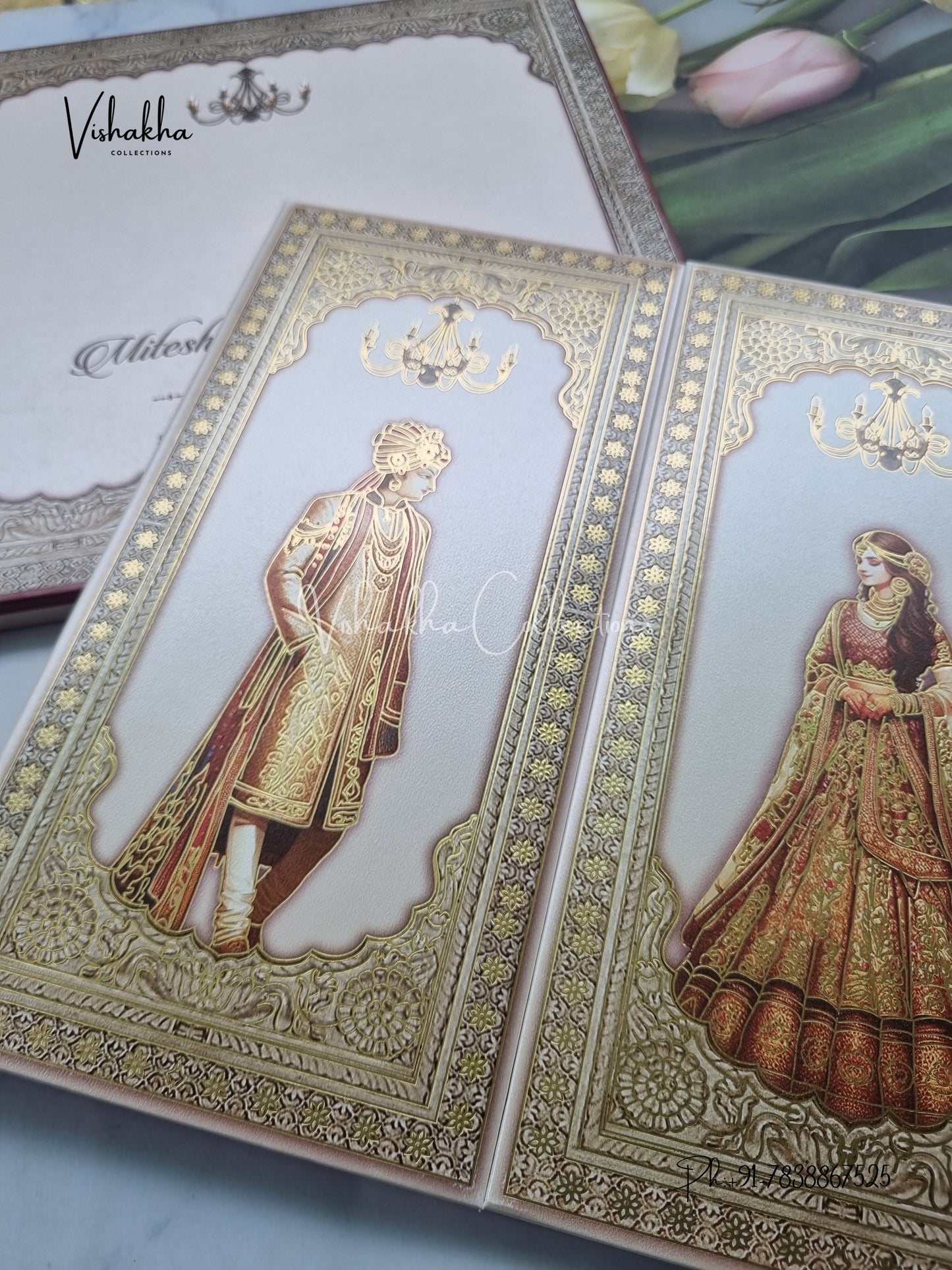 Dulah Dulhan Hindu Sikh Padded invitation Cards LN-860