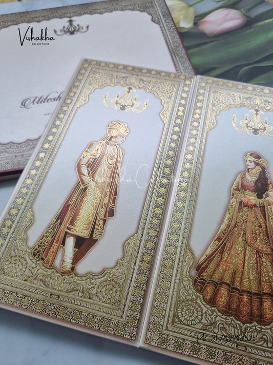Dulah Dulhan Hindu Sikh Padded invitation Cards LN-860