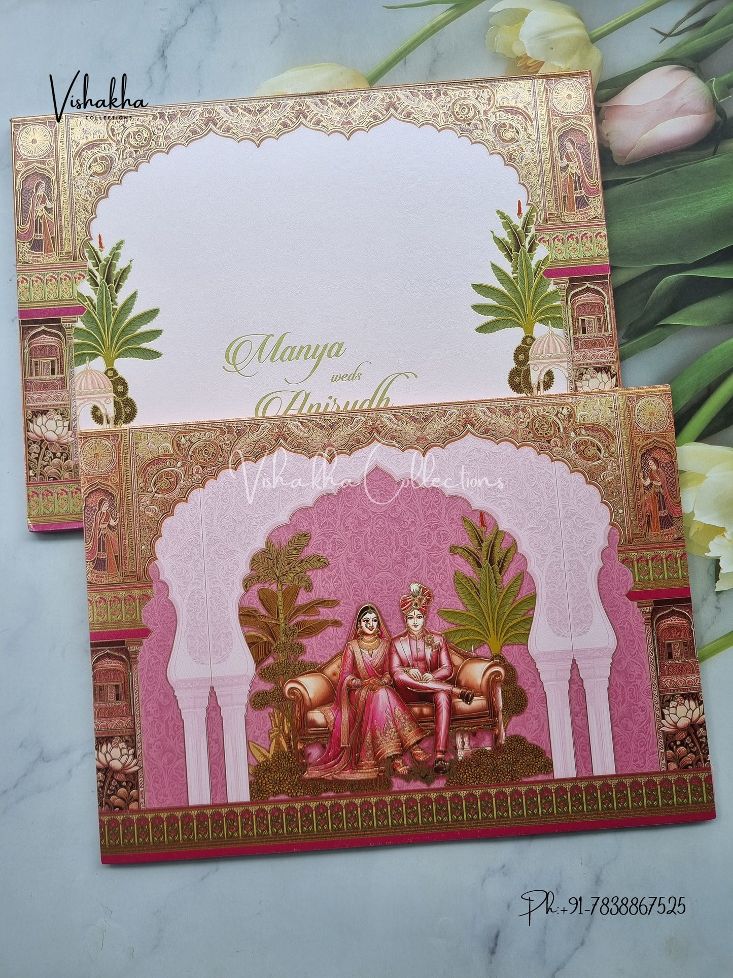 Dulah Dulhan Hindu Sikh Colored invitation Cards LN-872