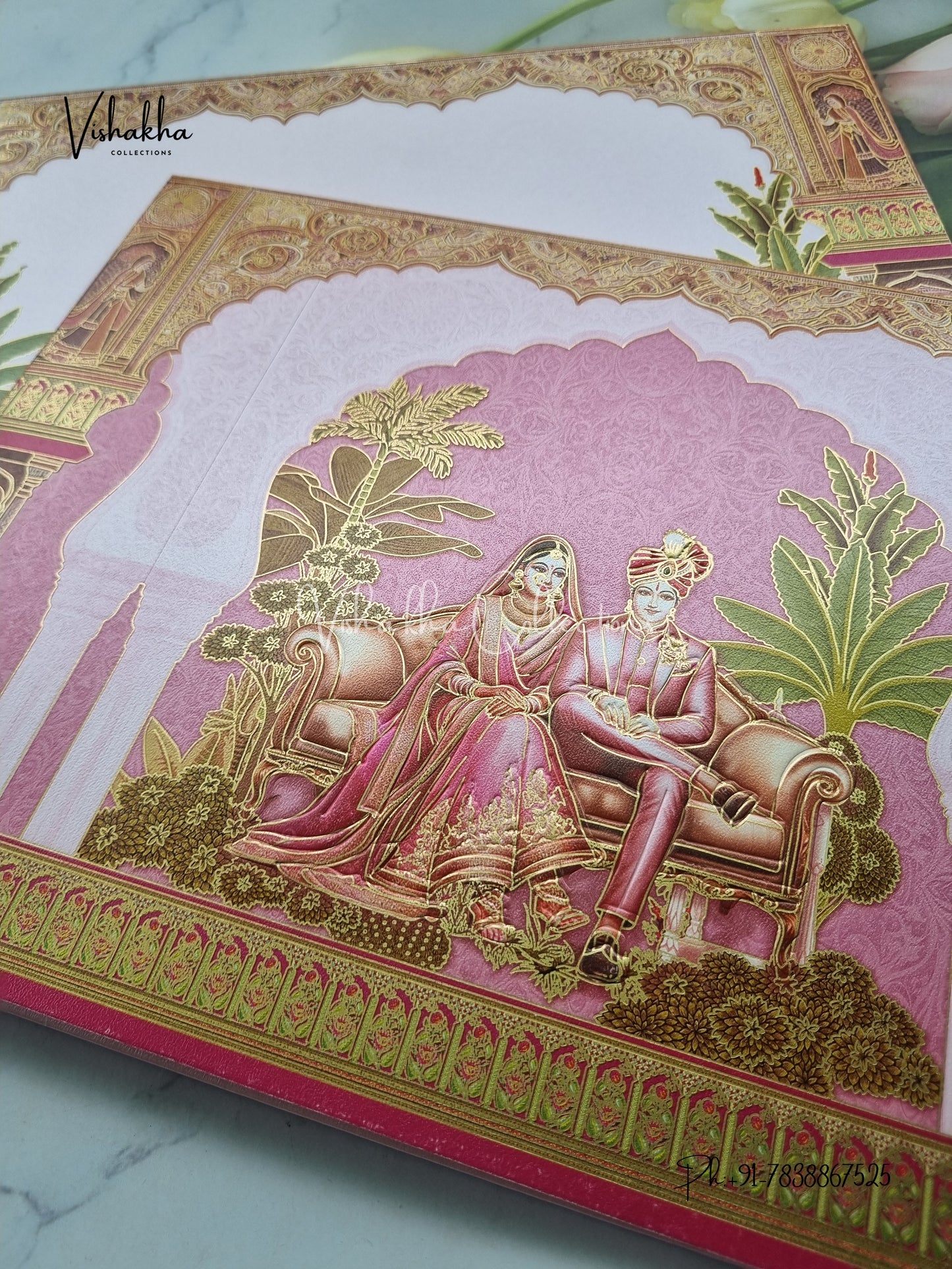 Dulah Dulhan Hindu Sikh Colored invitation Cards LN-872