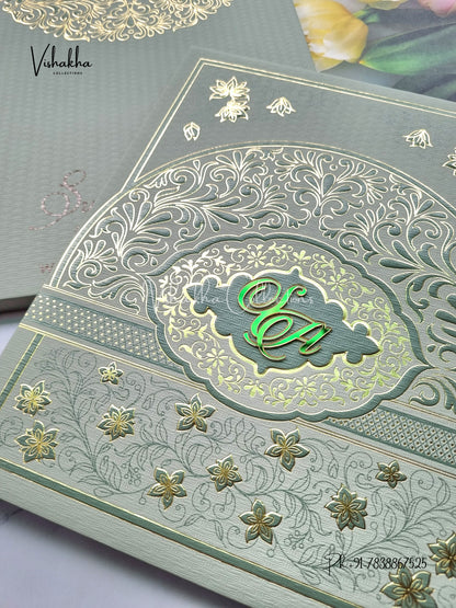 Hindu Muslim Christian Sikh Padded Colored invitation Cards LN-880