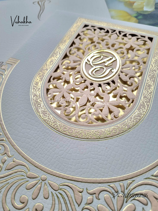 Hindu Muslim Christian Sikh Padded Laser Cut Colored invitation Cards LN-881