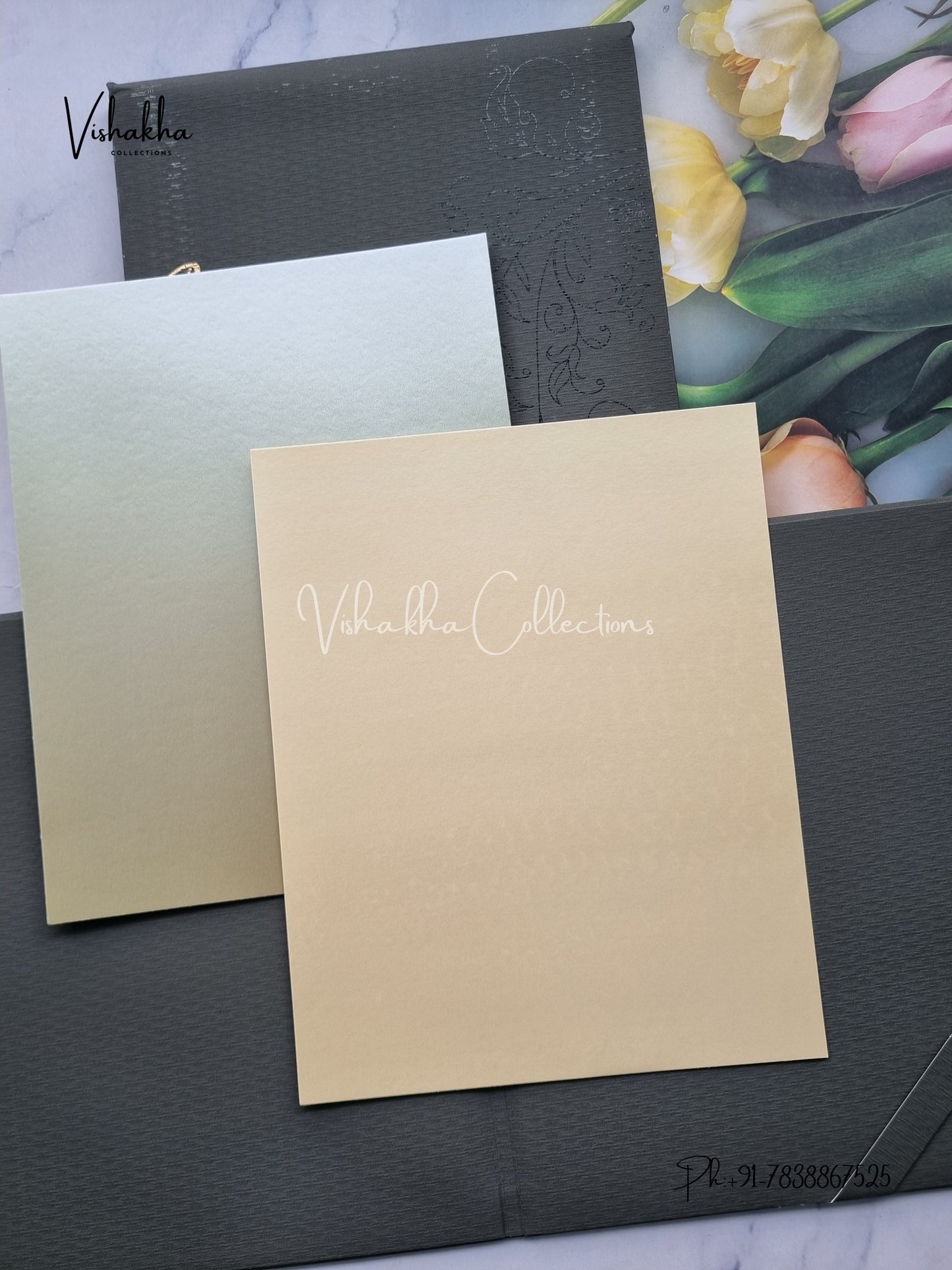 Hindu Muslim Christian Sikh Padded Colored invitation Cards LN-885