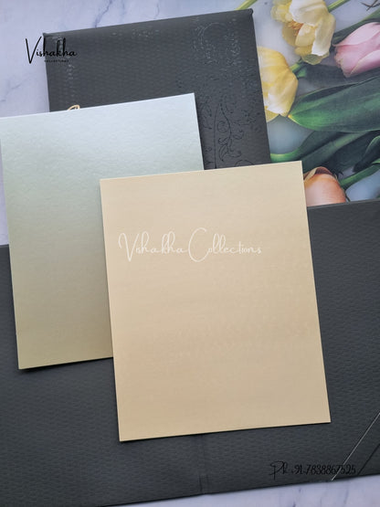 Hindu Muslim Christian Sikh Padded Colored invitation Cards LN-885