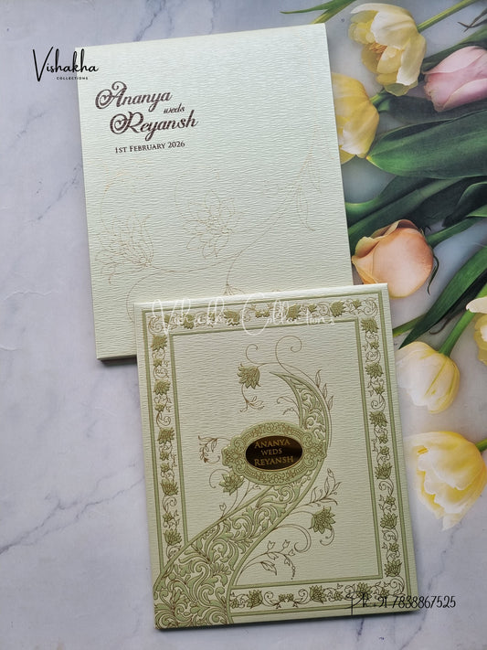 Hindu Muslim Christian Sikh Padded Colored invitation Cards LN-888