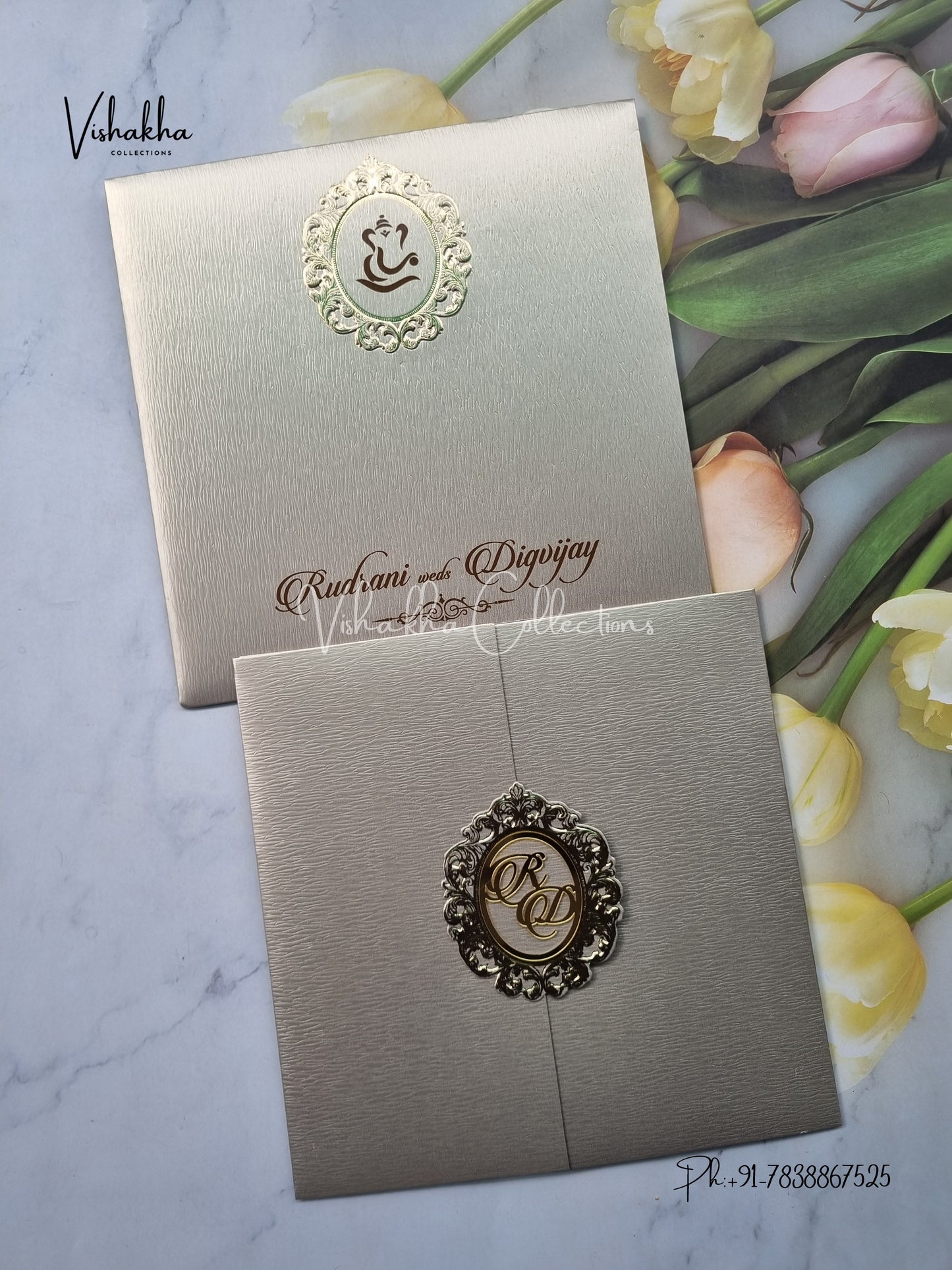 Double Door Hindu Muslim Christian Sikh invitation Cards LN-893