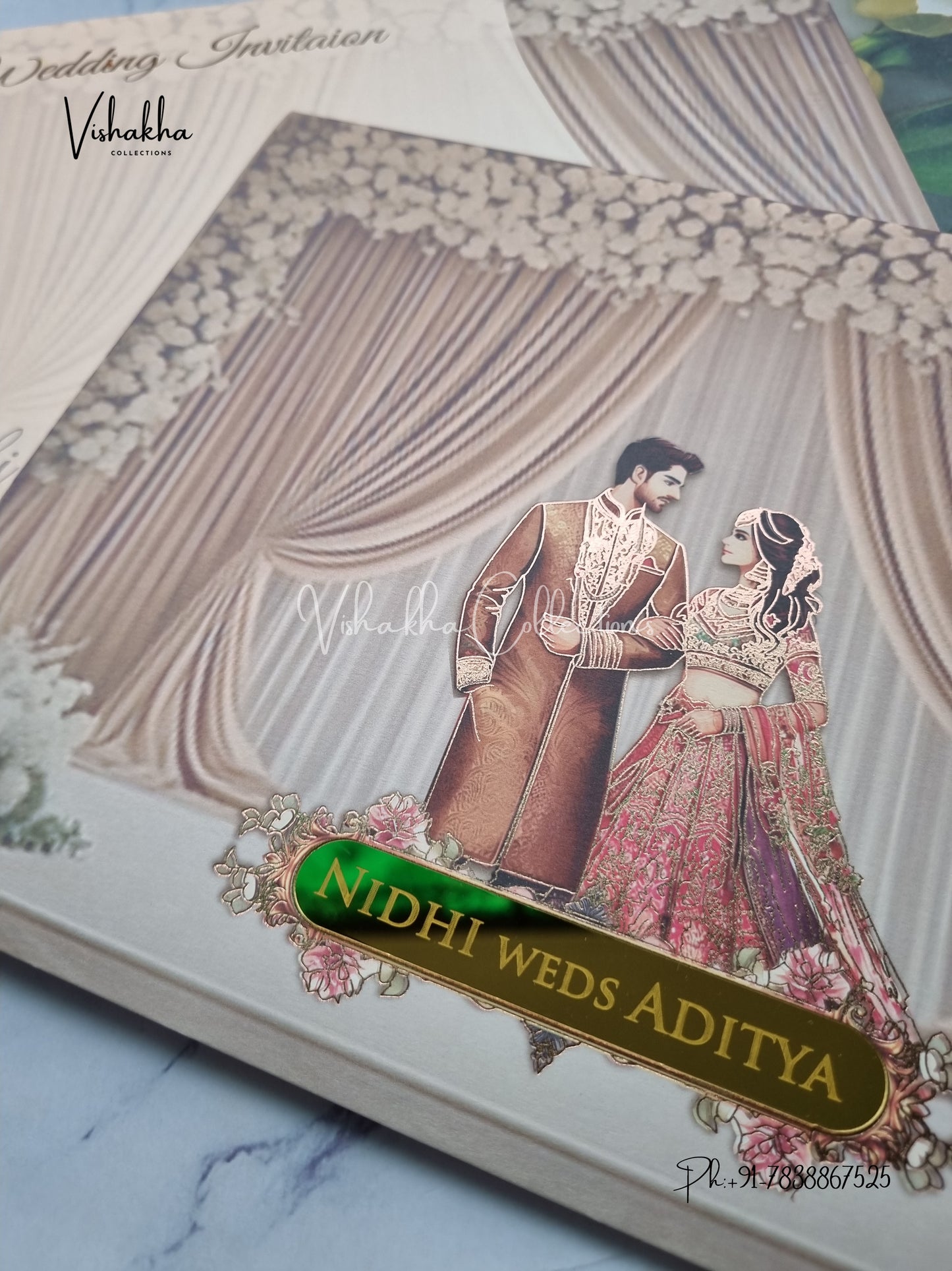 Dulah Dulhan Hindu Sikh Colored invitation Cards LN-896