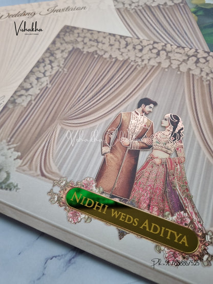 Dulah Dulhan Hindu Sikh Colored invitation Cards LN-896