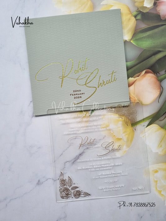 Hindu Muslim Christian Sikh Acrylic invitation Cards LN-902