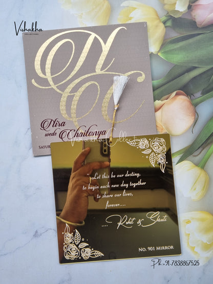 Hindu Muslim Christian Sikh Acrylic invitation Cards LN-906