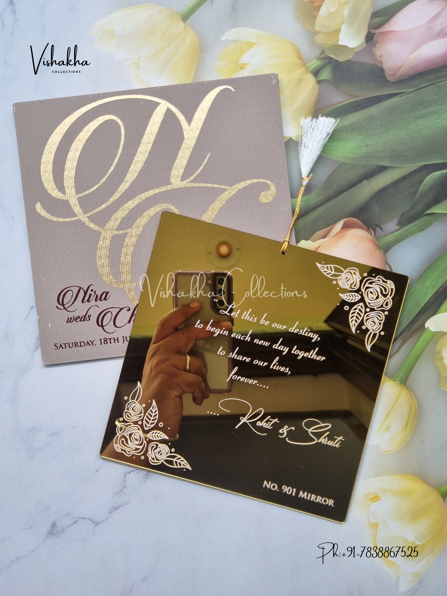 Hindu Muslim Christian Sikh Acrylic invitation Cards LN-906