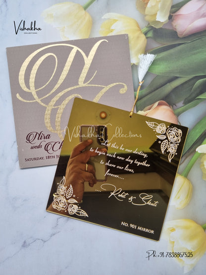 Hindu Muslim Christian Sikh Acrylic invitation Cards LN-906