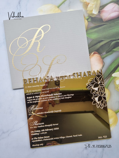 Hindu Muslim Christian Sikh Acrylic Colored invitation Cards LN-921