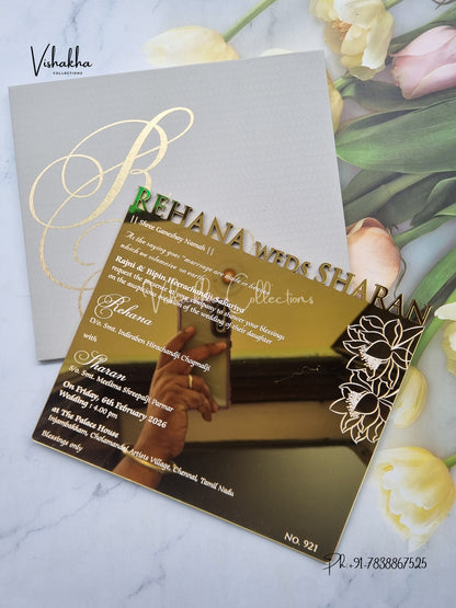 Hindu Muslim Christian Sikh Acrylic Colored invitation Cards LN-921