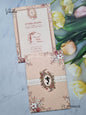 Flower Hindu Muslim Christian Sikh Light Brown Colored invitation Cards NA-1125-128