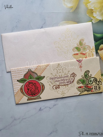 Ganesh Ji Hindu wedding invitation Cards SCH-11033