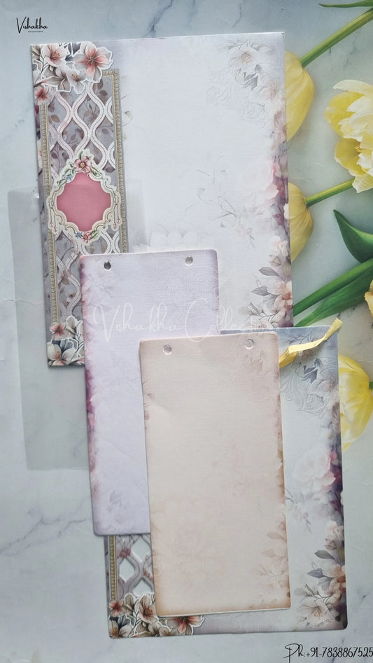 Flower Hindu Muslim Christian Jain Sikh wedding invitation Cards SCH-136