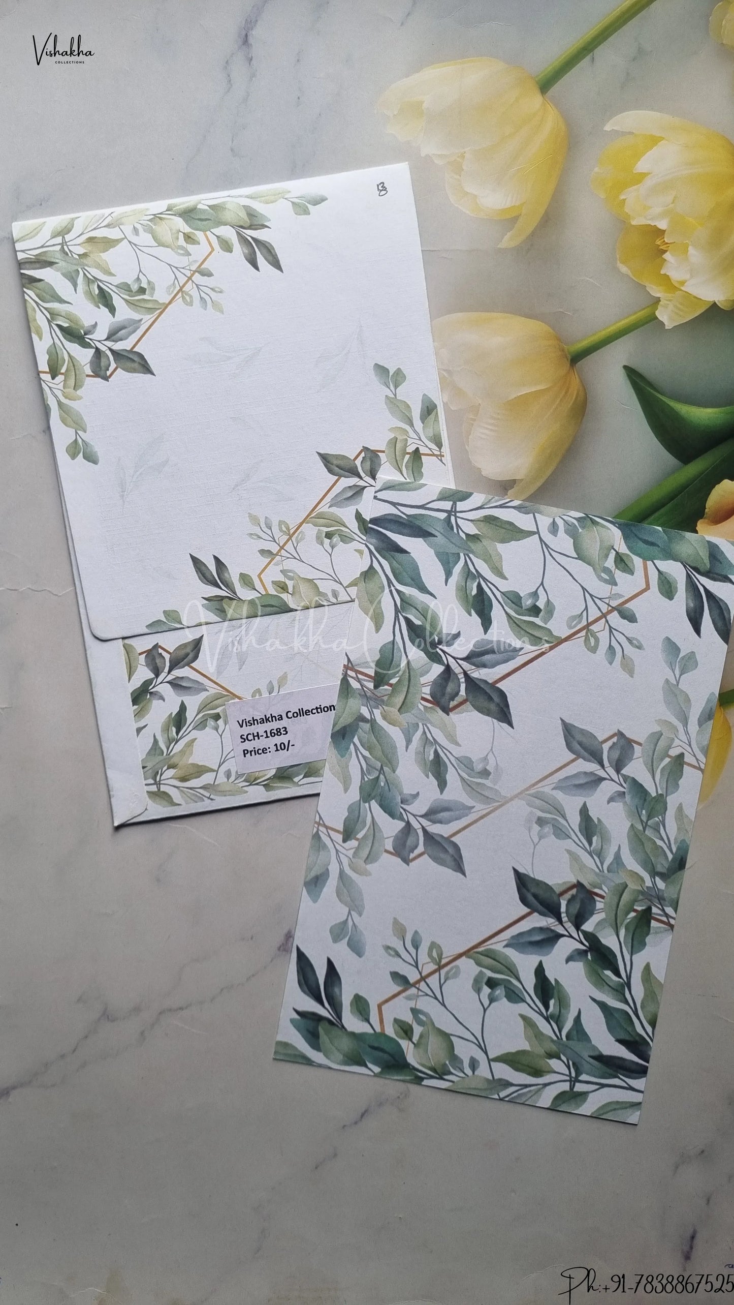 Single Insert Flower Hindu Muslim Christian Jain Sikh wedding invitation Cards SCH-1683