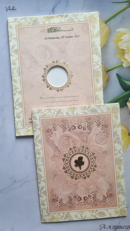 Flower Hindu Muslim Christian Jain Sikh wedding invitation Cards SCH-1962