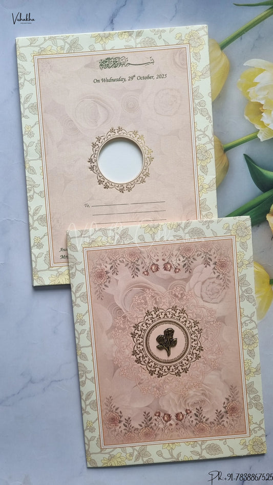 Flower Hindu Muslim Christian Jain Sikh wedding invitation Cards SCH-1962