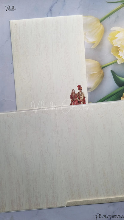 Ganesh Ji Dulah Dulhan Flower Hindu wedding invitation Cards SCH-2353