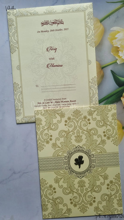 Flower Hindu Muslim Christian Jain Sikh wedding invitation Cards SCH-884