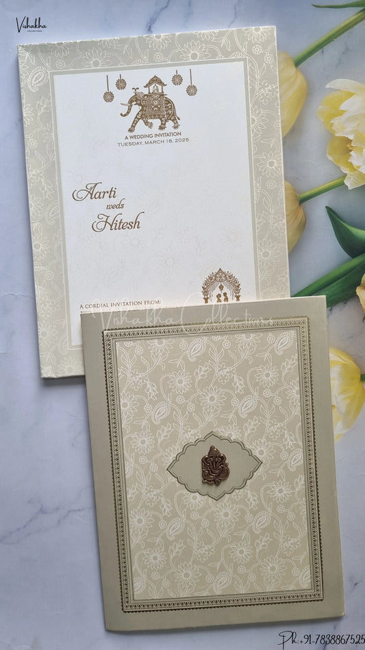 Ganesh Ji Hindu wedding invitation Cards SCH-G-3104